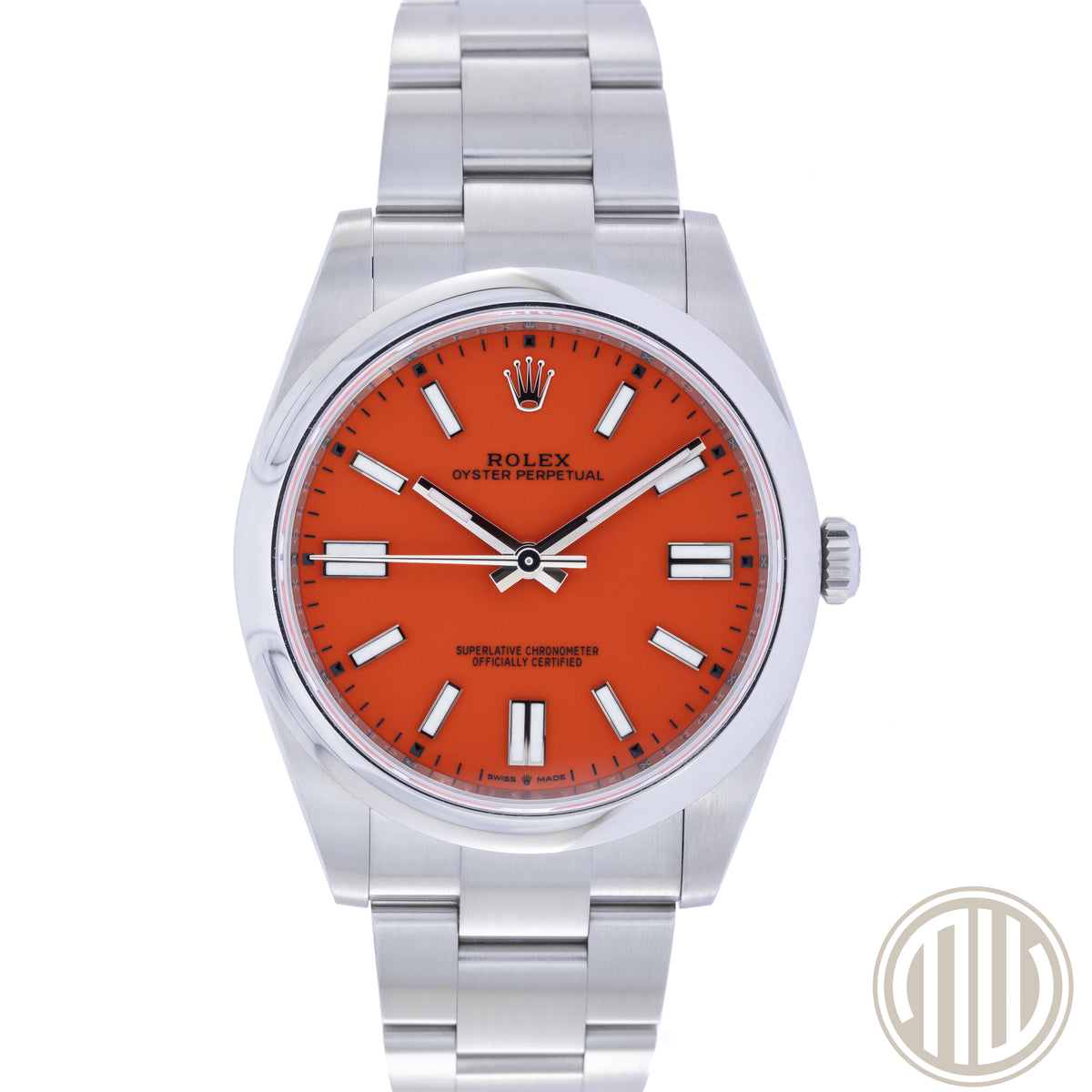 Rolex Oyster Perpetual 41 Red Coral Dial | New | Unworn | Box and Papers | 2021 | 124300